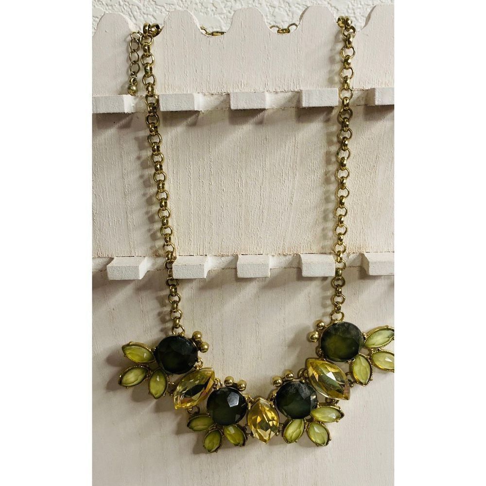 Hues of Green Statement Bib Necklace signed V